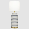 Ceramiczna lampa stołowa w stylu Hamptons Coastal z materiałowym abażurem
