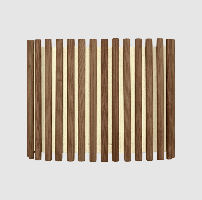 Wisząca lampa z lameli Komorebi UMAGE, 33 cm, ciemne drewno