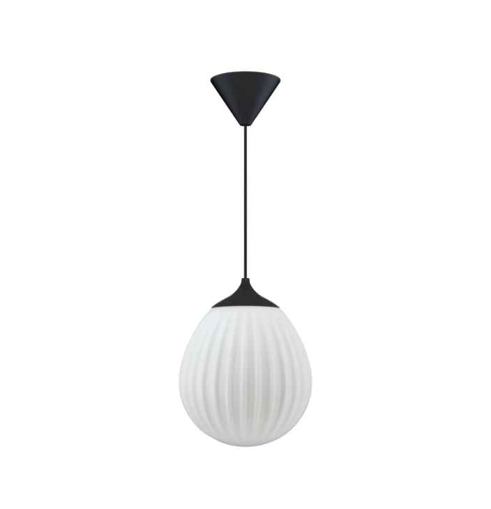 Duża, czarno-biała lampa wisząca w kształcie kropli Around The World