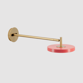 Nowoczesny kinkiet Asteria Wall Long w pastelowym różu z obrotowym wysięgnikiem i kablem