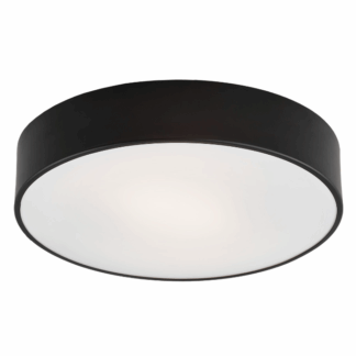 Nowoczesna lampa sufitowa Darling o średnicy 25 cm, wykonana z czarnego metalu i szkła