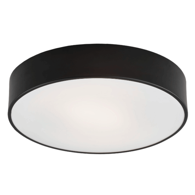Nowoczesna lampa sufitowa Darling o średnicy 25 cm, wykonana z czarnego metalu i szkła