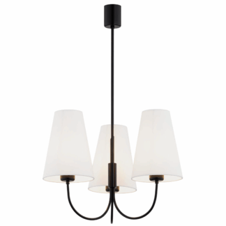 Biało-czarny nowoczesny żyrandol Safiano do salonu