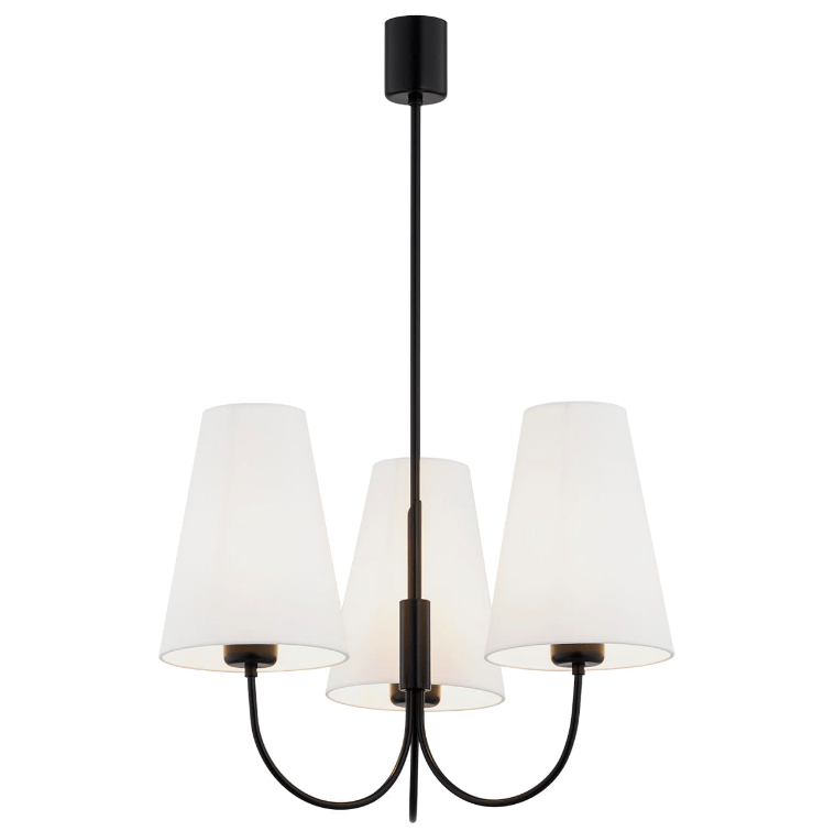 Biało-czarny nowoczesny żyrandol Safiano do salonu