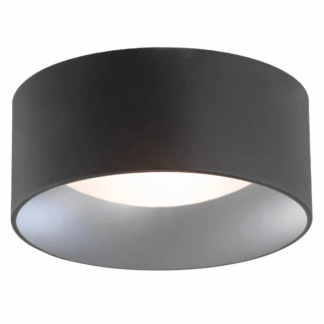 Nowoczesny, okrągły plafon Mohito w czarnym kolorze z metalu i szkła