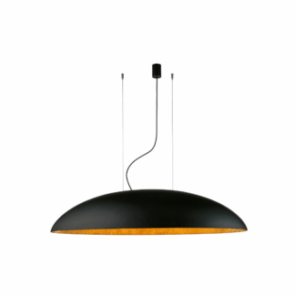 Elegancka wisząca lampa Canoe w czarno-złotym kolorze o długości 117 cm