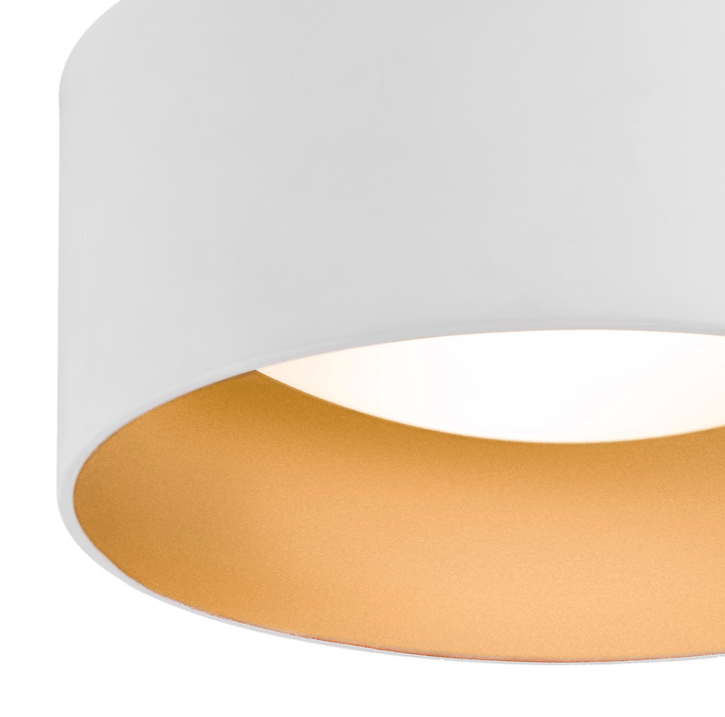 Biały sufitowy plafon Mohito z wnętrzem w złotym odcieniu