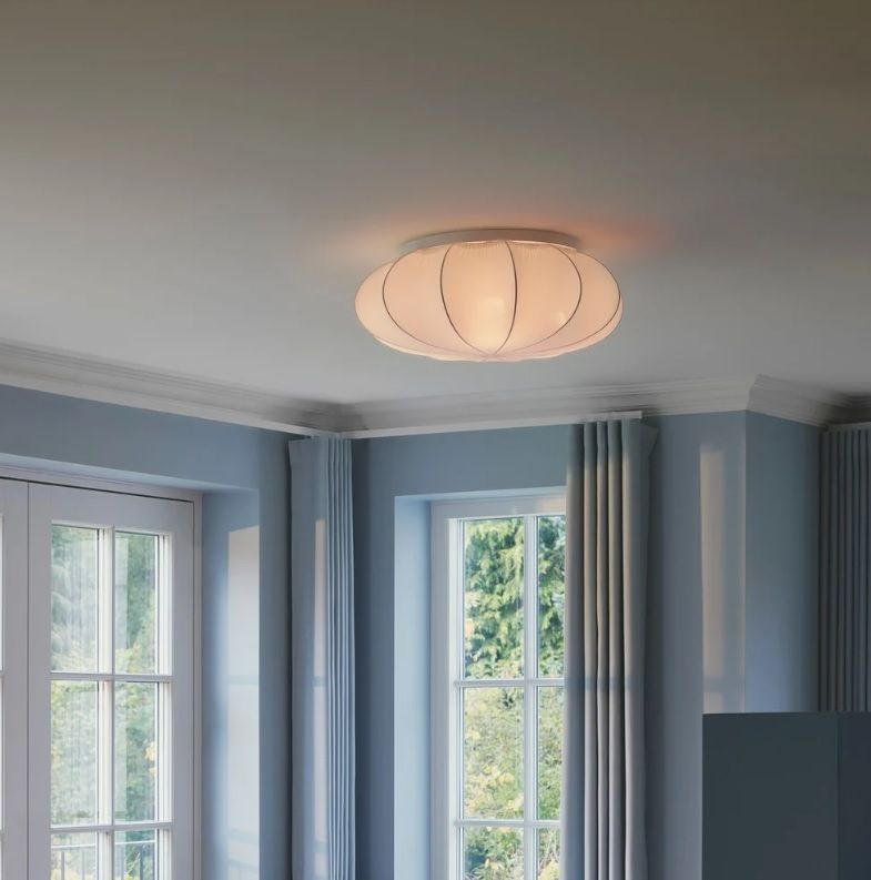 Duży materiałowy plafon Aeron 60 do sypialni od Nordlux