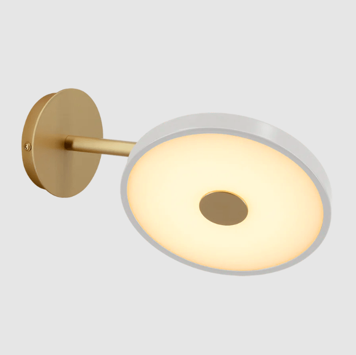 Jasnoszary, płaski kinkiet LED Asteria Wall – regulowany, z przewodem