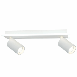 Biała podwójna lampa Parma 2 z dwoma spotami i podświetleniem LED CCT