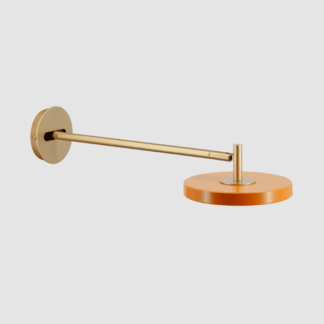 Pomarańczowy kinkiet Asteria Wall Long z wtyczką i regulowanym wysięgnikiem LED