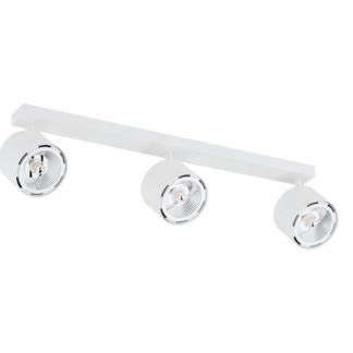 Potrójna lampa sufitowa Clevland w białym kolorze z regulowanymi reflektorami
