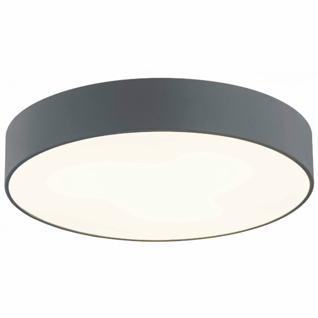 Skandynawska szara lampa sufitowa Darling o średnicy 25 cm, wykonana ze szkła i metalu