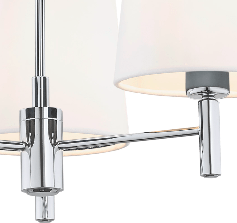 Srebrno-biały, 3-punktowy żyrandol Bolzano do salonu