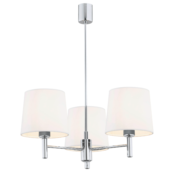 Srebrno-biały, 3-punktowy żyrandol Bolzano do salonu