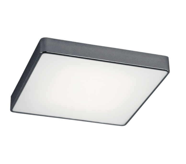 Nowoczesna szara lampa sufitowa Ontario do przedpokoju o średnicy 25 cm