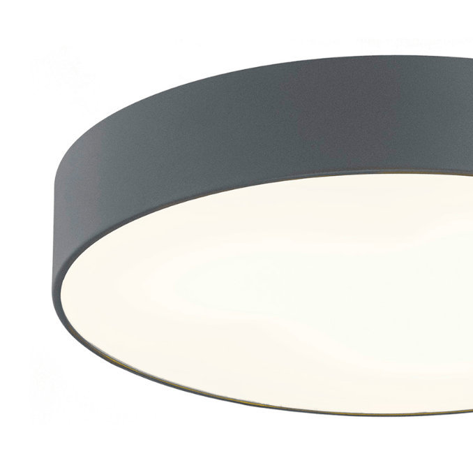 Skandynawska szara lampa sufitowa Darling o średnicy 25 cm, wykonana ze szkła i metalu