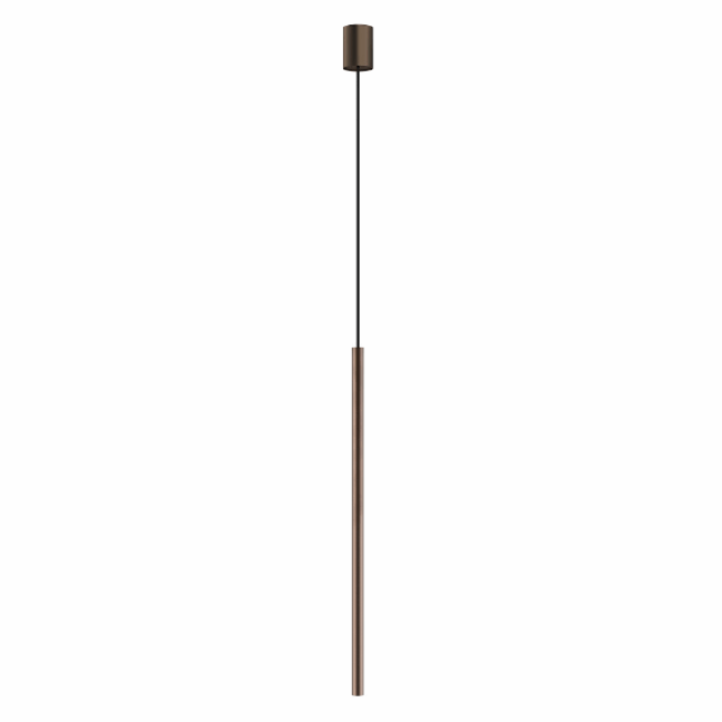 Wisząca lampa w kształcie tuby Laser o długości 75 cm w kolorze czekoladowym