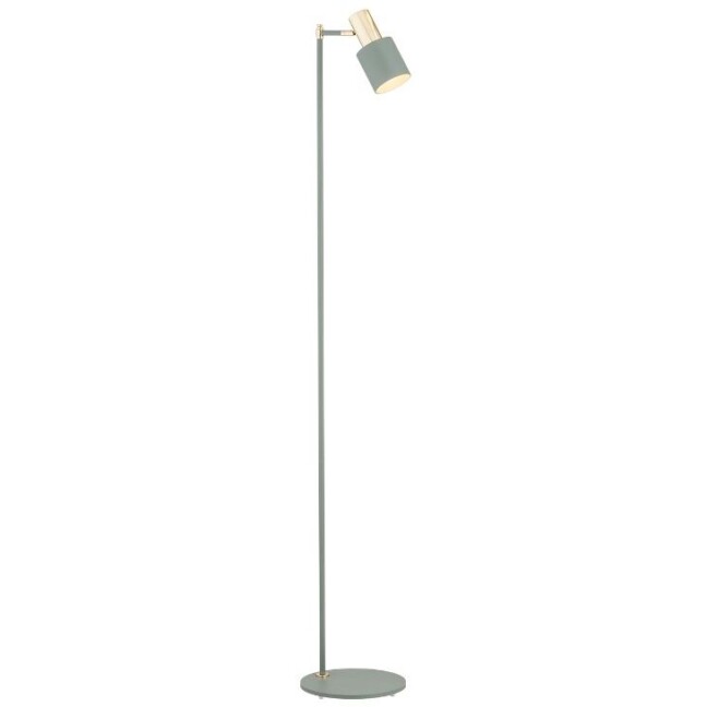 Stylowa lampa podłogowa Doria w zielono-złotych barwach z regulowanym kloszem