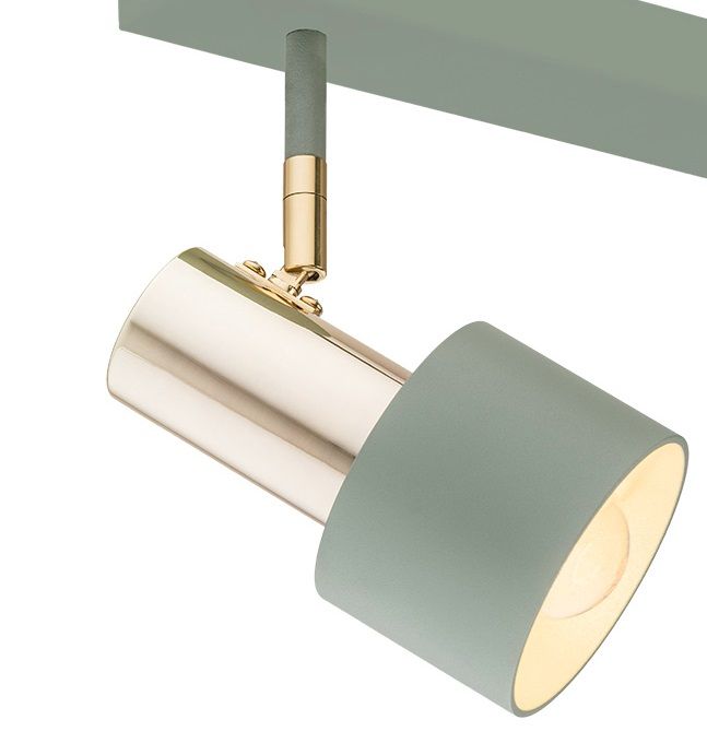 Regulowany podwójny reflektor z kloszami w odcieniach zieleni i złota marki Doria