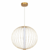 Złota wisząca lampa druciana Treviso o średnicy 60 cm z tubą LED w kloszu i regulacją barwy światła CCT