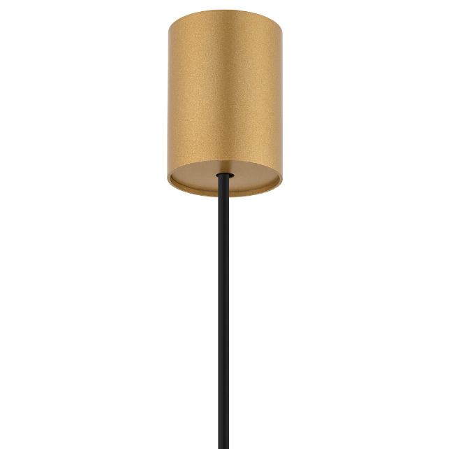 Stylowa wisząca lampa w złotym kolorze Laser o długości 75 cm