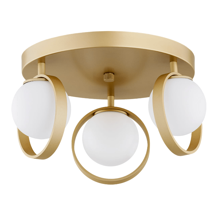 Dekoracyjny plafon sufitowy Saturnia w złotym kolorze z białymi kulami