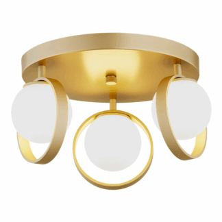 Dekoracyjny plafon sufitowy Saturnia w złotym kolorze z białymi kulami