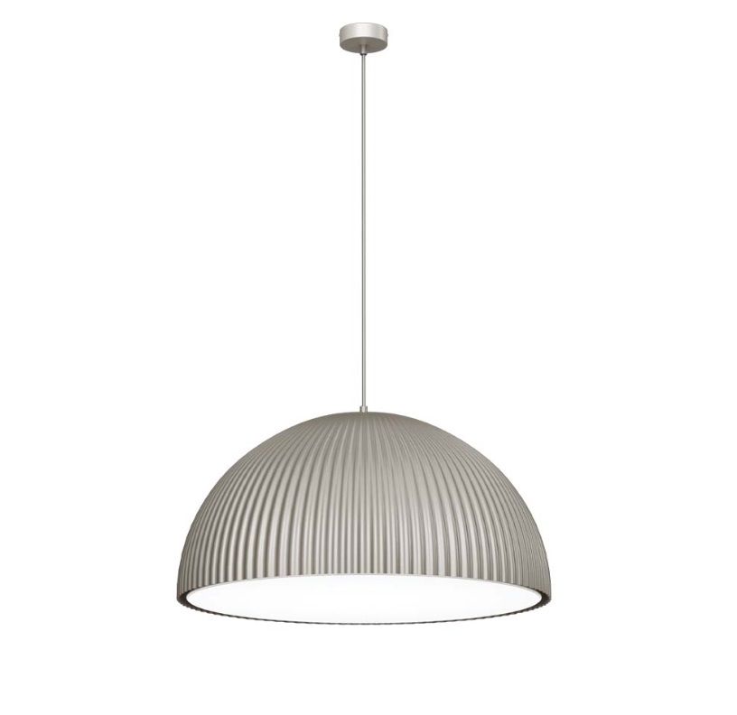 Beżowa lampa wisząca Gandra z falistym kloszem, idealna nad wyspę kuchenną