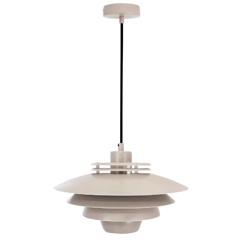 Beżowa, skandynawska lampa wisząca Ejka Mini 30 do salonu