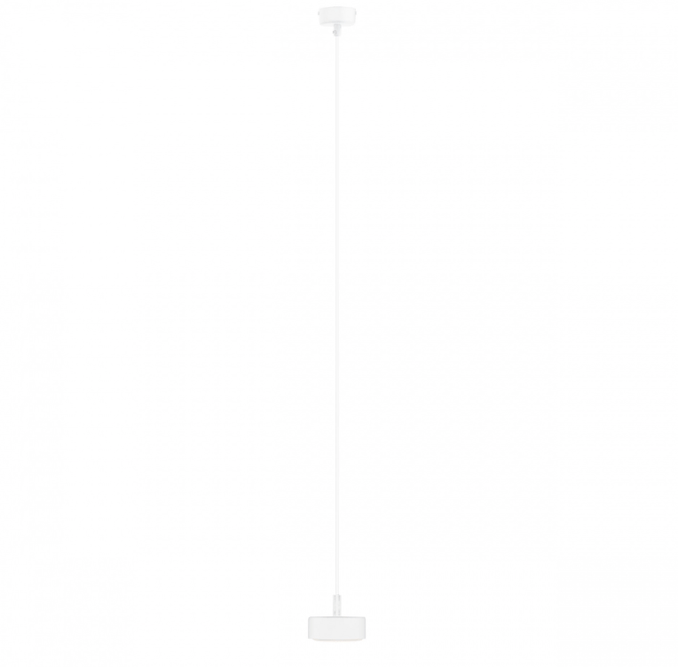 Biała, miniaturowa lampa wisząca o dekoracyjnym charakterze do sypialni