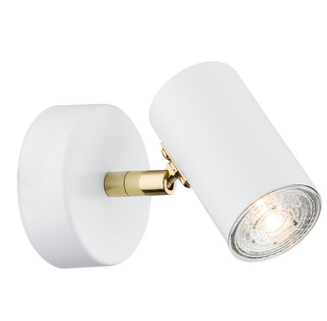 Biały kinkiet Lagos z regulowanym reflektorem spot