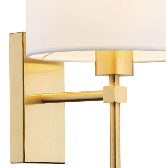 Biały mosiężny kinkiet Abbano do sypialni