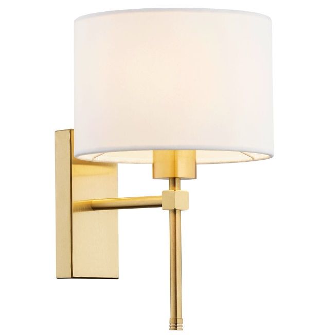 Biały mosiężny kinkiet Abbano do sypialni