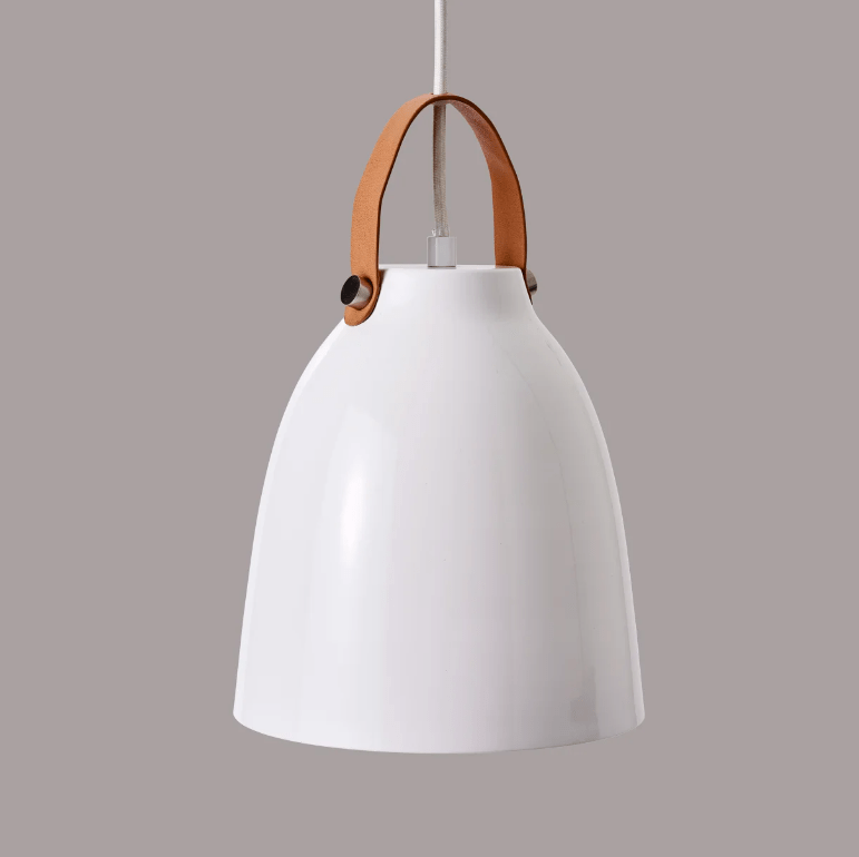 Błyszcząca biała wisząca lampka Copenhagen D19.5