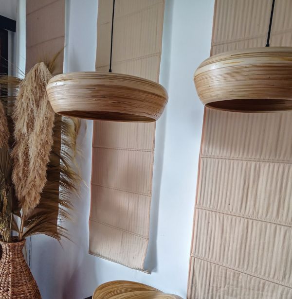 Bambusowa lampa wisząca Wafa S