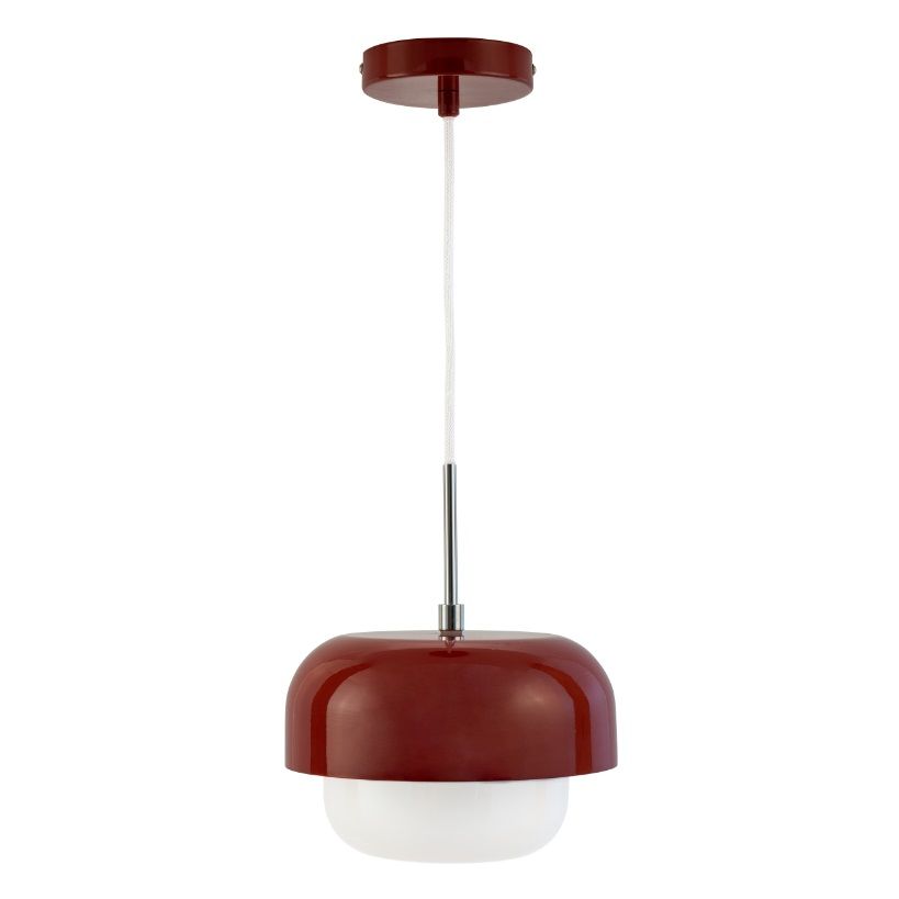 Bordowa lampa wisząca Haipot marki Dyberg Larsen do zamontowania nad wyspą