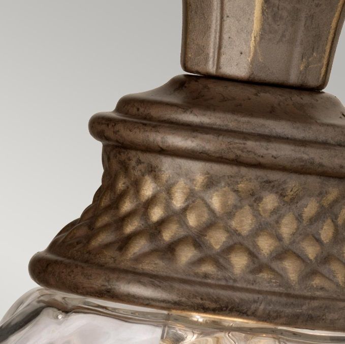 Brązowy kinkiet Plantation w rustykalnym stylu o klasycznym, antycznym charakterze