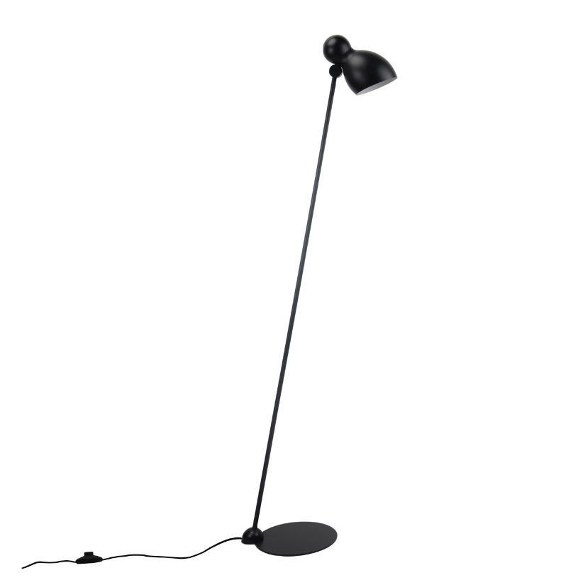 Czarna lampa podłogowa Ludo w stylu skandynawskim