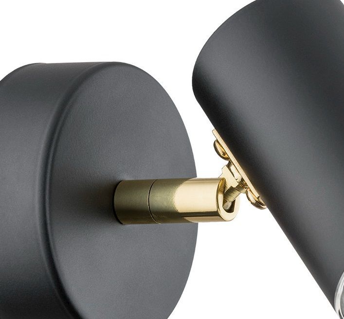 Czarna lampa punktowa Lagos w kształcie tuby z regulowanym reflektorem