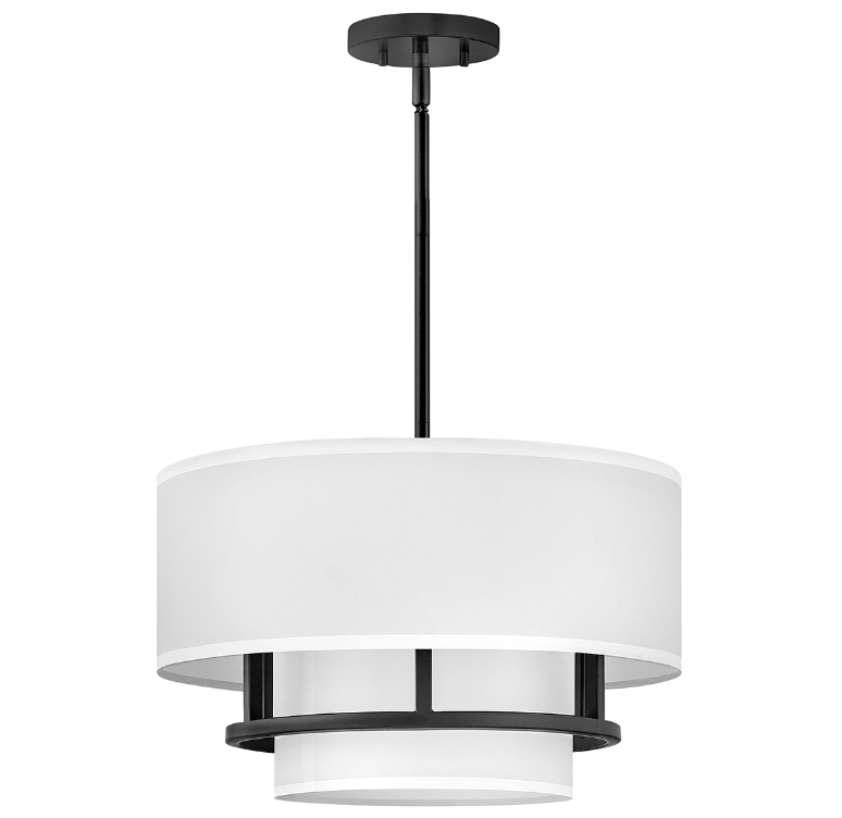 Czarna lampa sufitowa Graham 3 w formie półplafonu z możliwością regulacji zawieszenia