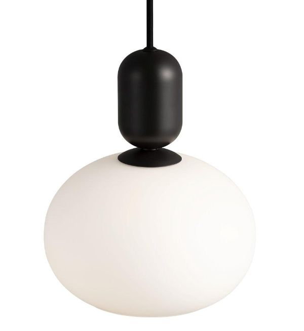Czarne mocowanie do wiszącej lampy szklanej Notti