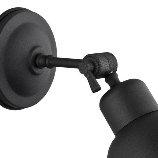 Czarny, industrialny, regulowany kinkiet Eufrat Argon