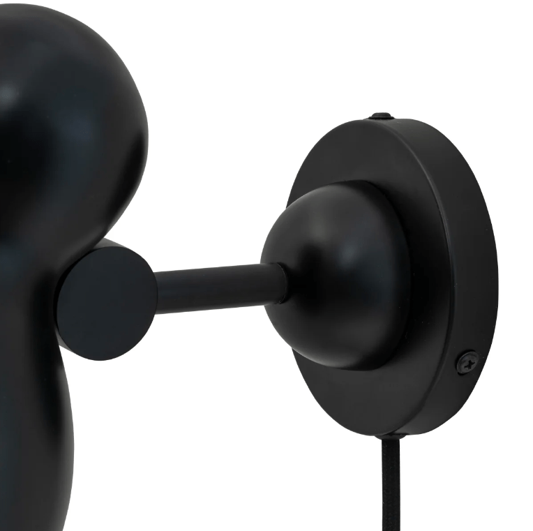 Czarny kinkiet Ludo z regulacją i wbudowanym włącznikiem