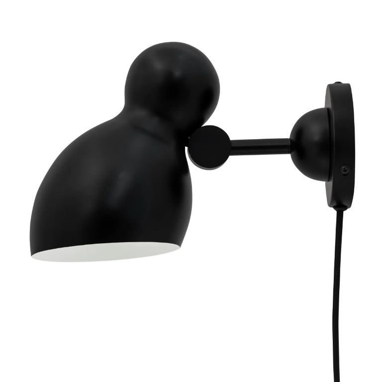 Czarny kinkiet Ludo z regulacją i wbudowanym włącznikiem