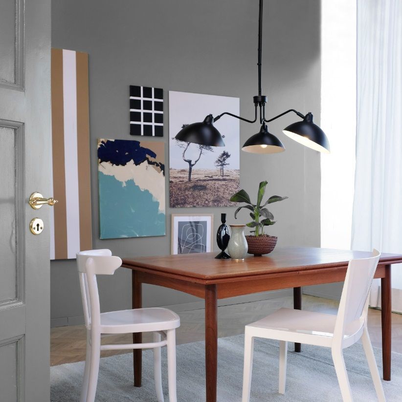 Czarny skandynawski żyrandol Futura z ruchomymi ramionami