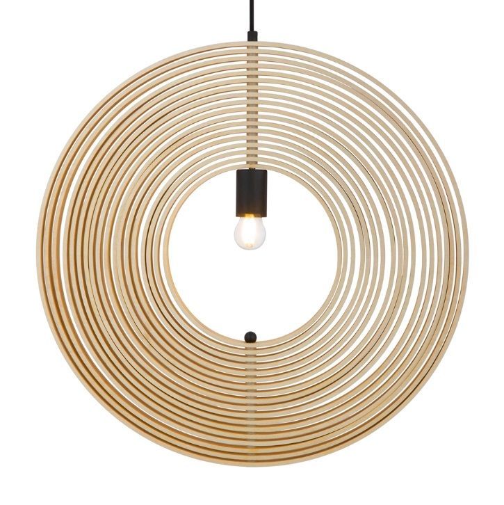 Drewniana lampa wisząca Roots do salonu o średnicy 60 cm