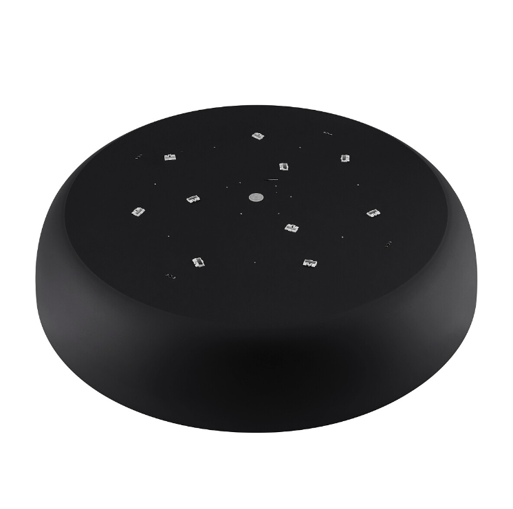 Duży plafon Satellite w kolorze czarno-białym na 10 żarówek o średnicy 78 cm