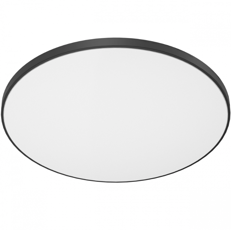 Duży, płaski plafon LED IKA o średnicy 48 cm, mocy 40W i barwie światła 4000K z możliwością wyboru białego lub czarnego ringu, stopień ochrony IP54
