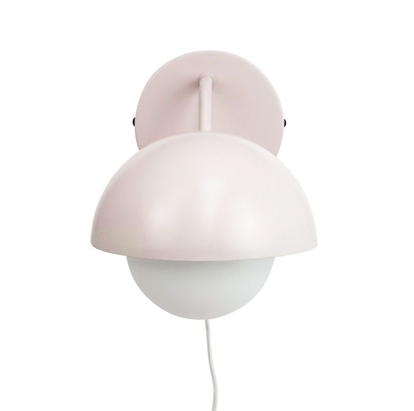 Dziecięcy kinkiet Rose w różowym kolorze z kloszem w kształcie kuli